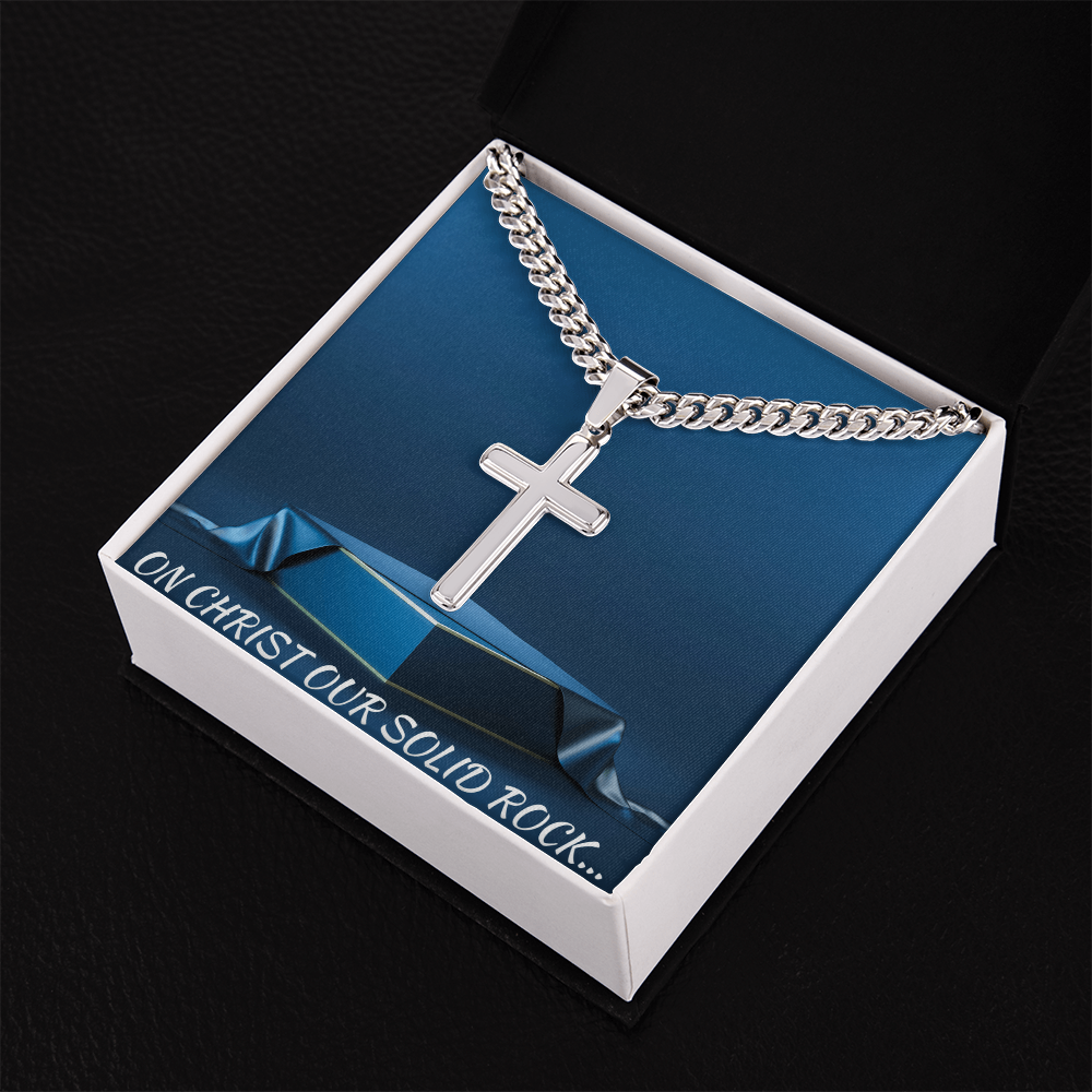Cuban Chain with Artisan Cross Necklace - In Gift Box