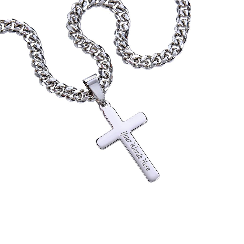 Cuban Chain with Artisan Cross Necklace - In Gift Box