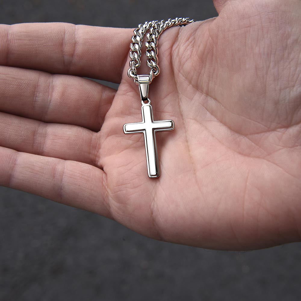 Cuban Chain with Artisan Cross Necklace - In Gift Box