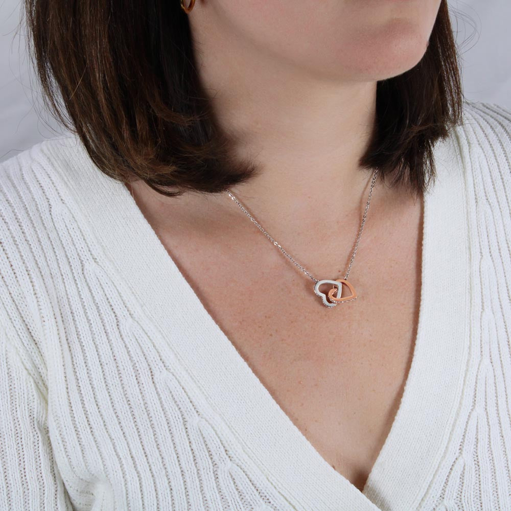Interlocking Hearts necklace In Gift Box - No Message Card