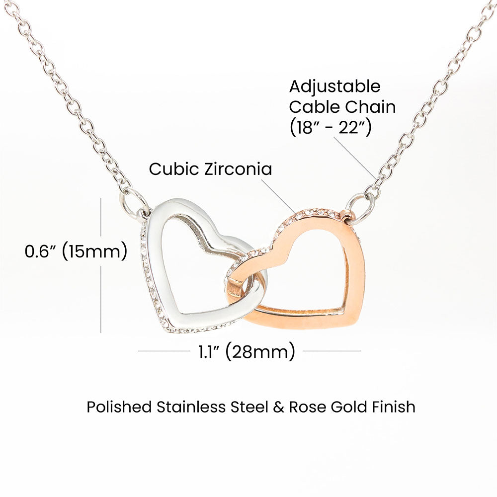 Interlocking Hearts necklace In Gift Box - No Message Card