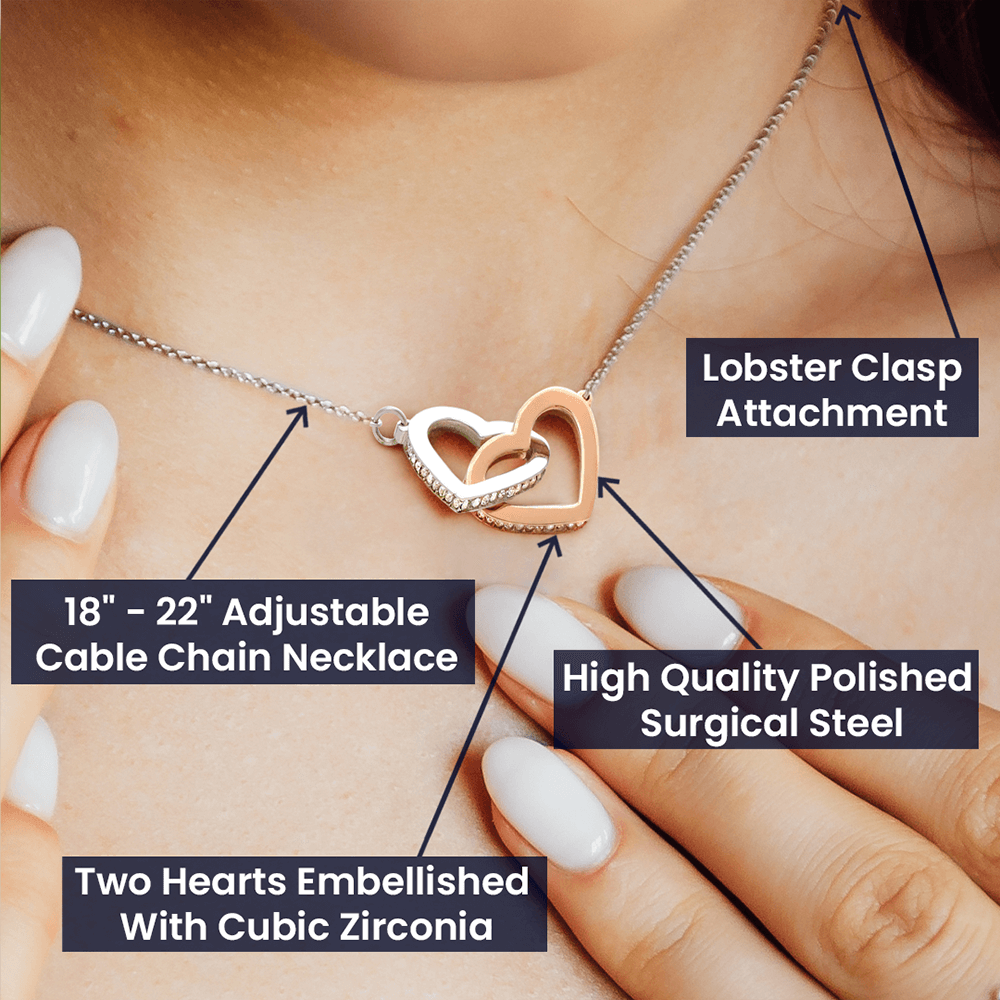 Interlocking Hearts necklace In Gift Box - No Message Card