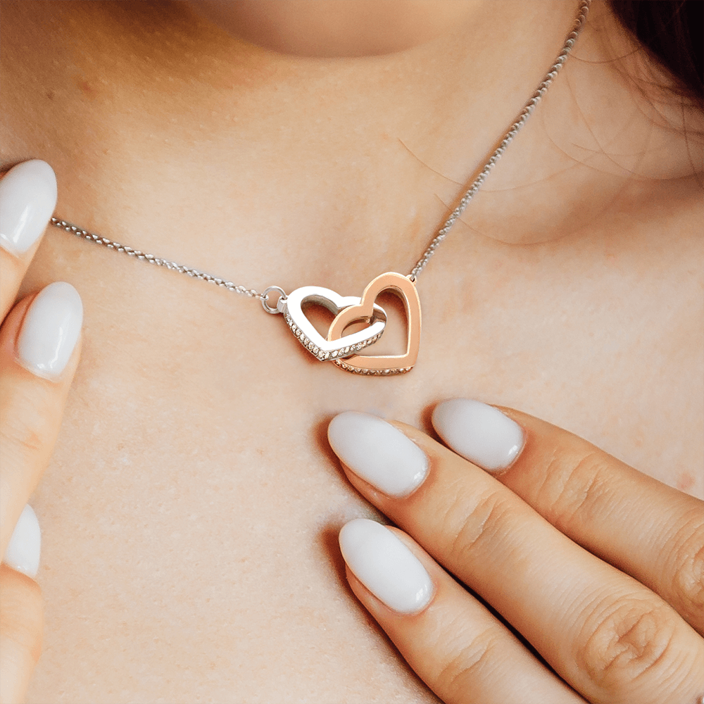 Interlocking Hearts necklace In Gift Box - No Message Card