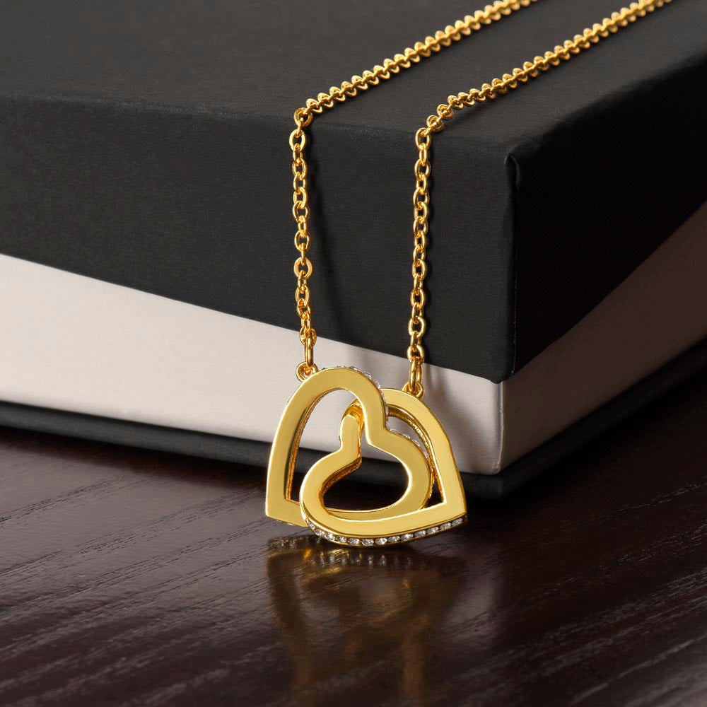 Interlocking Hearts necklace In Gift Box - No Message Card