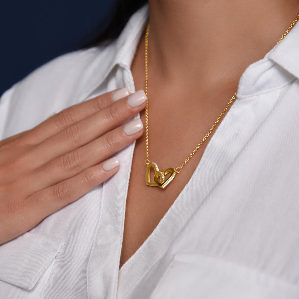 Interlocking Hearts necklace In Gift Box - No Message Card
