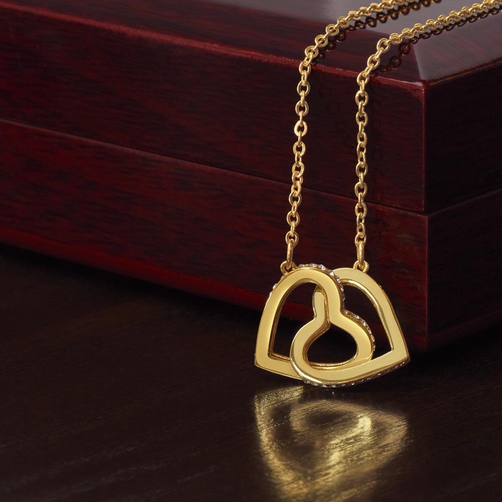 Interlocking Hearts necklace In Gift Box - No Message Card